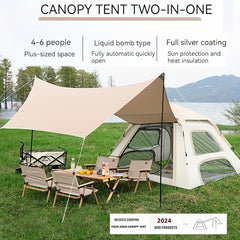 Portable Auto Quick-Open Rainproof Tent Tarp