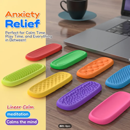 Silicone Sensory Stones Set - Textured Finger Toys for Anxiety Relief