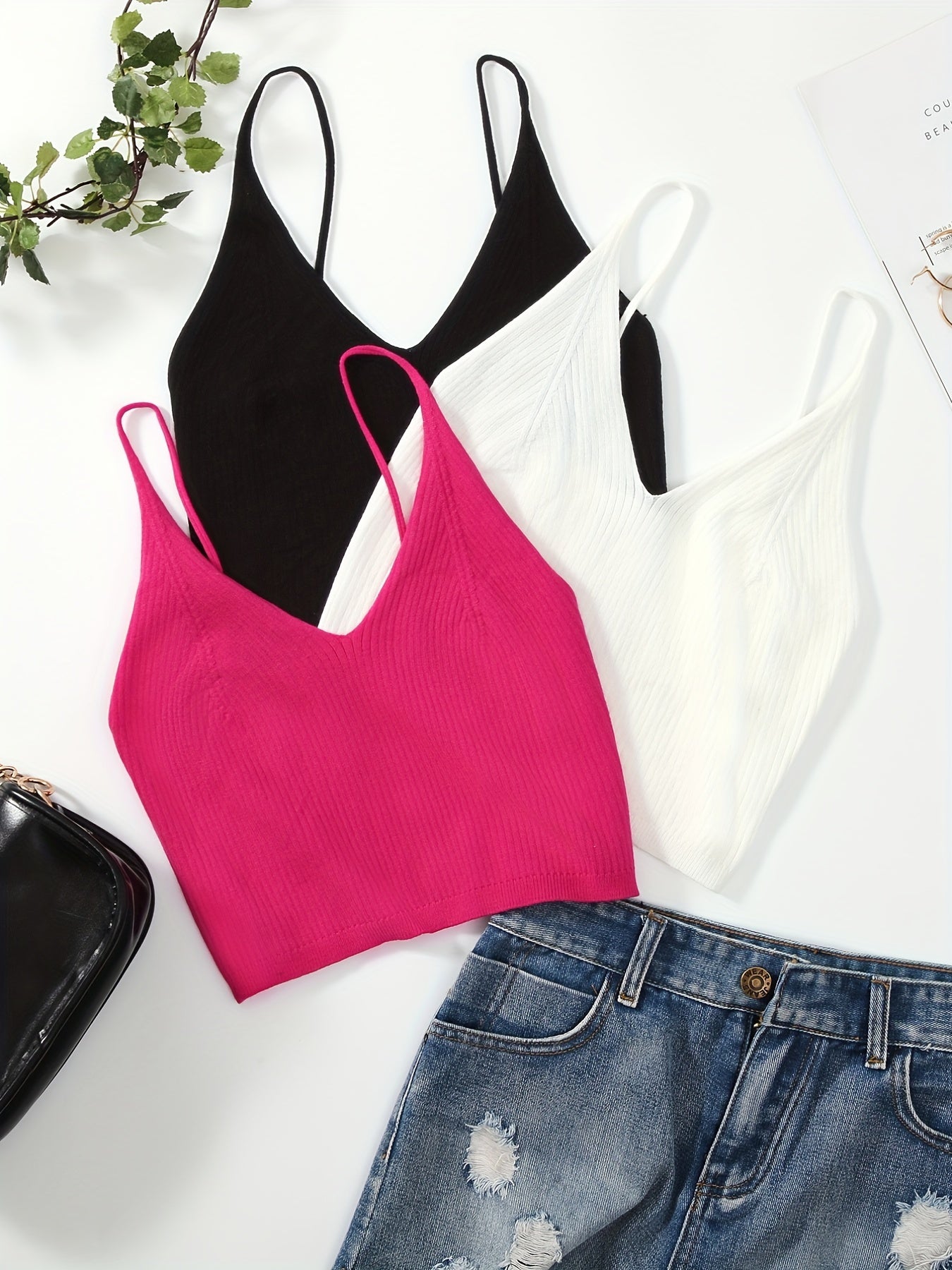 Y2K Sexy V neck Crop Cami Tops