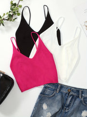 Y2K Sexy V neck Crop Cami Tops