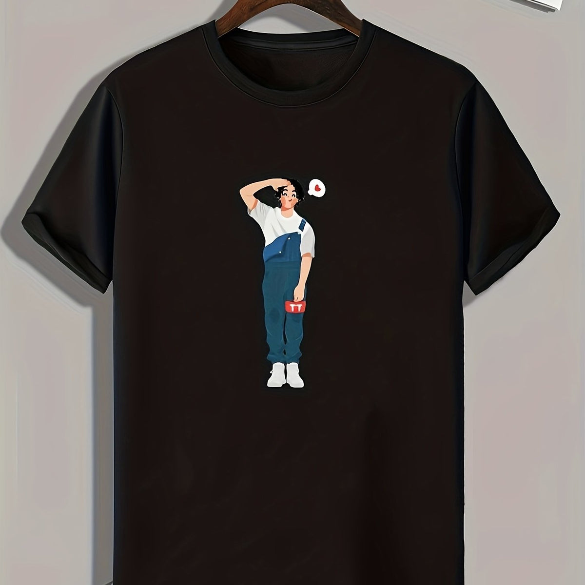 Handsome Boy Print Men's Graphic T shirt Casual Comfy Tees
