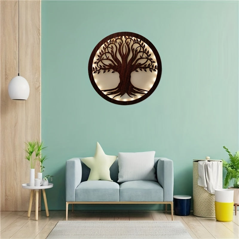 Flower Series Wooden Wall Decoration Hanging Light