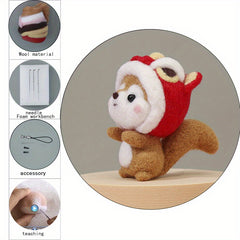 DIY Squirrel Wool Felt Doll Kit for Beginners
