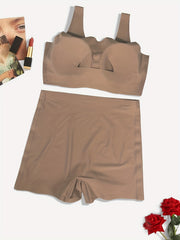 Solid Bra & Panties Set Women's Lingerie