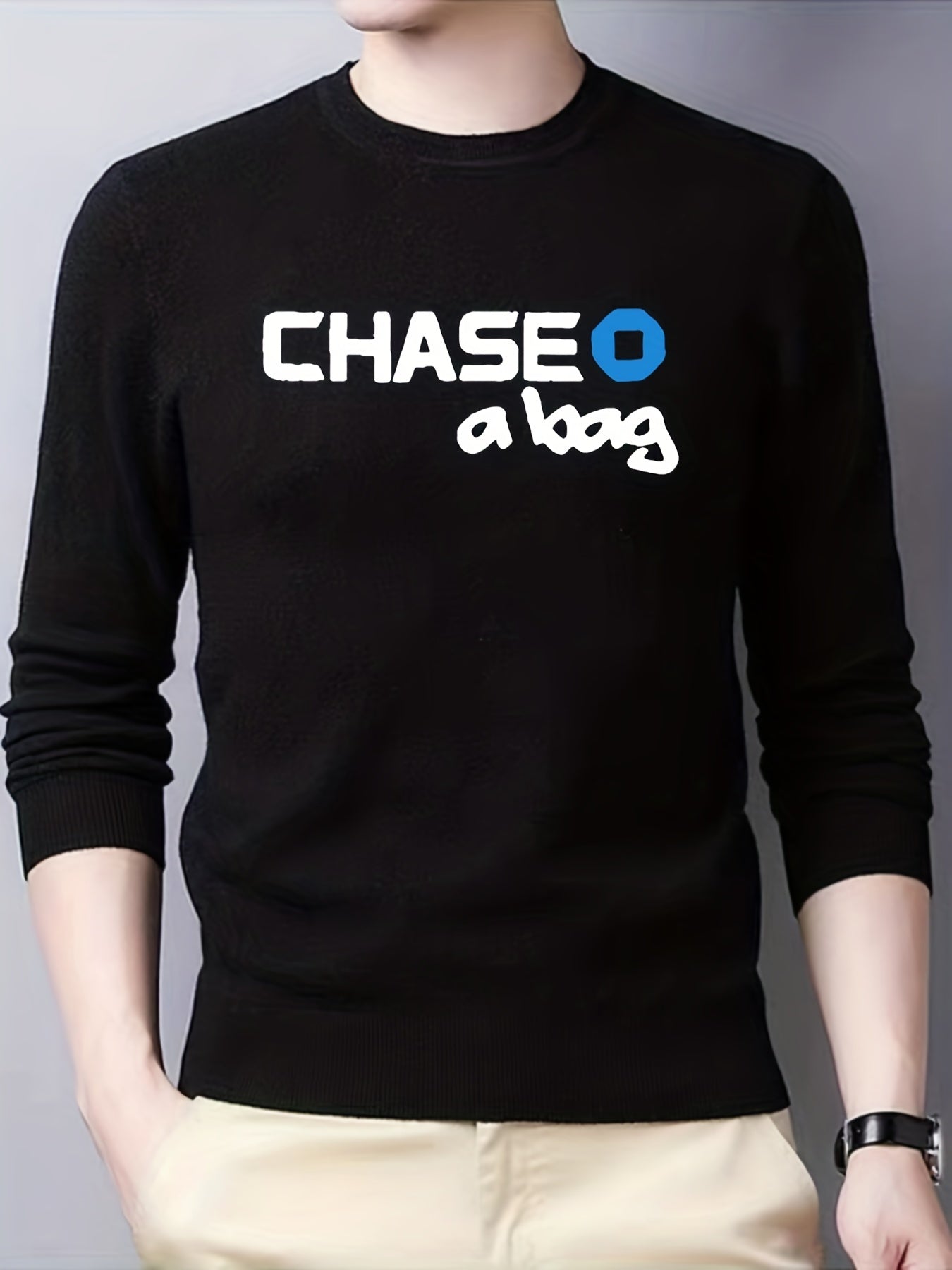 Men's Knit Crew Neck Sweater for Fall Winter