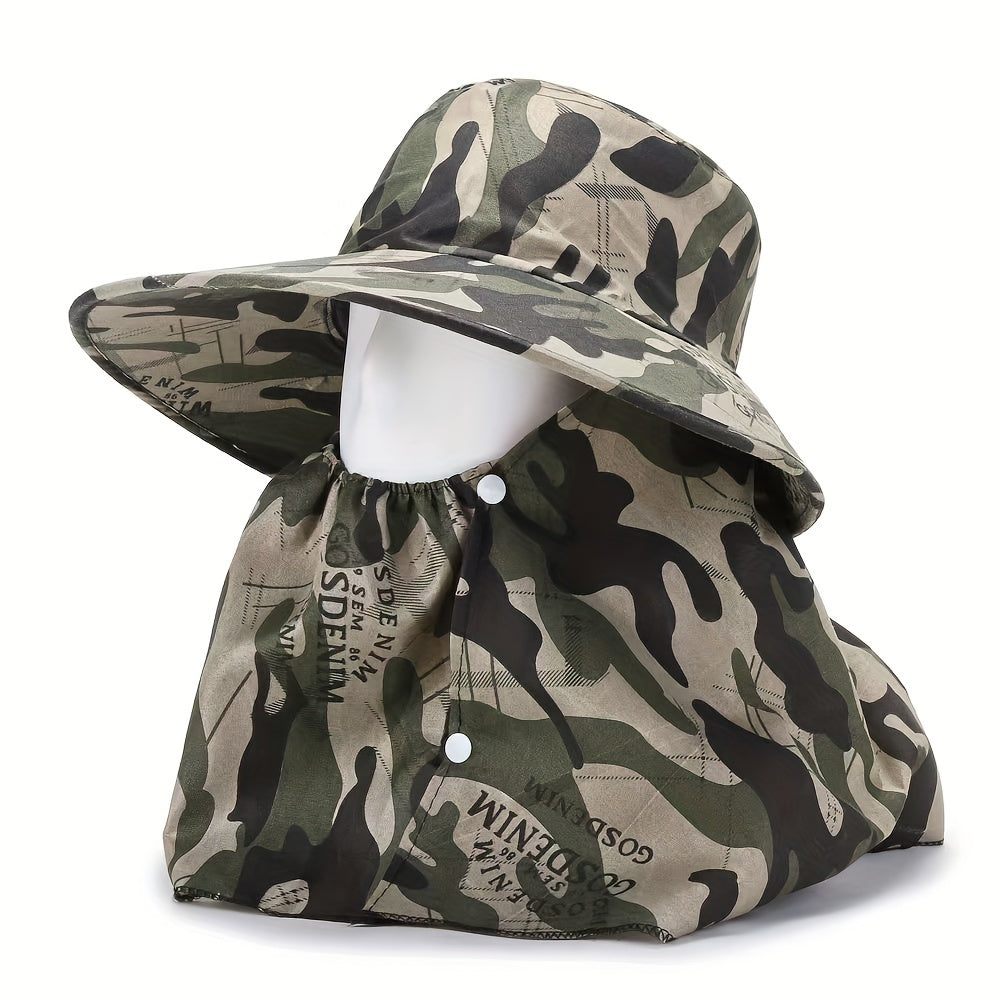 Sun Protection Fishing Hat with Neck Flap and Face Cover