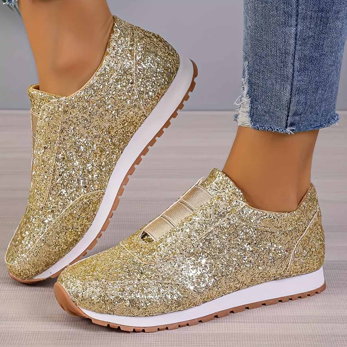 Winter Sequin Casual Anti Slip Women's Running Shoes Lightweight Sneakers