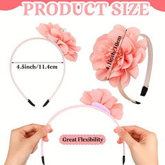 Chiffon Flower Decor Headband Colorful Head Hoop Headdress Elastic Headwear