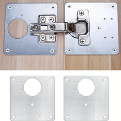 2pcs Stainless Steel Cabinet Hinge Repair Plate with Mounting Screws