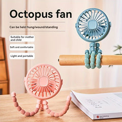 Portable Mini Stroller Fan USB Charging Octopus Fan