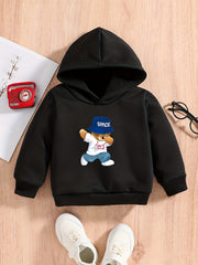 Bear Print Baby Casual Hooded Sweatshirt