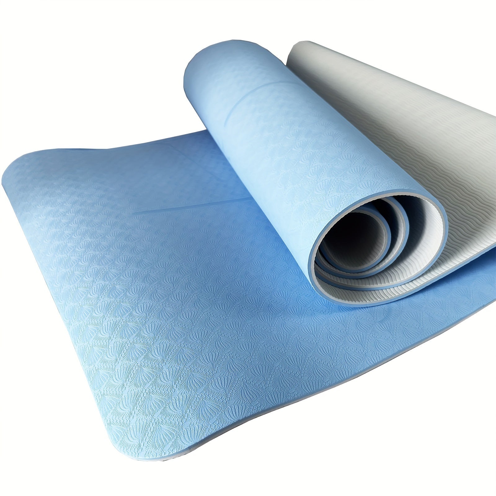 6mm Soft TPE Yoga Mat With Asana Guide Line & Storage Bag
