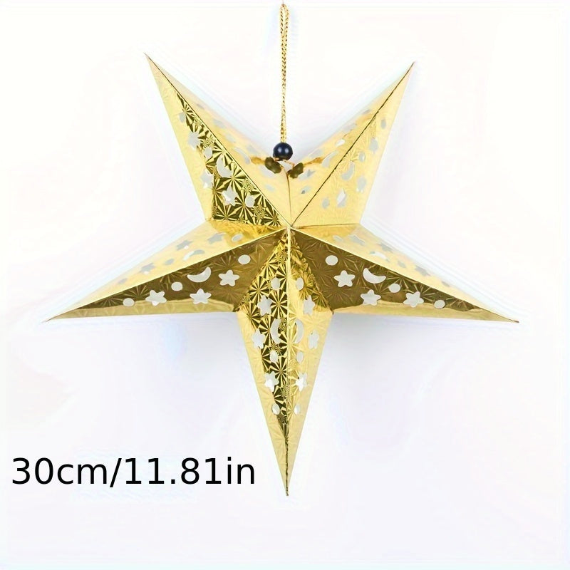 Laser Cut 3D Star Pendant Decoration Pack for Festive Celebrations