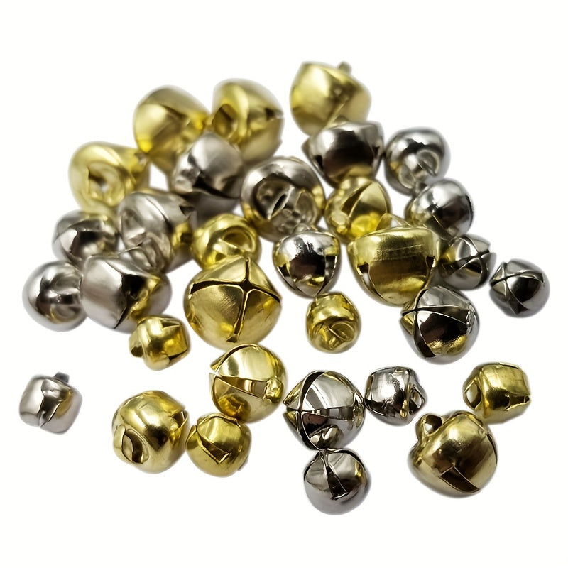 50-100PCS Christmas Jingle Bells Pendant Charms Silvery Golden Beads 6-10mm