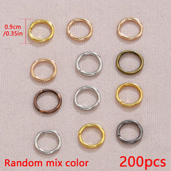 200 Mixed Jump Rings Various Colors Metal Connection Rings Jewelry Chain