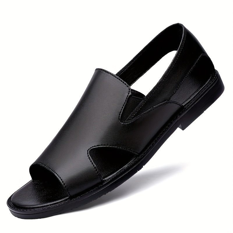 Men's Open Toe Leather Sandals Lightweight Non Slip Sandals