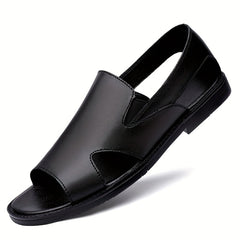 Men's Open Toe Leather Sandals Lightweight Non Slip Sandals