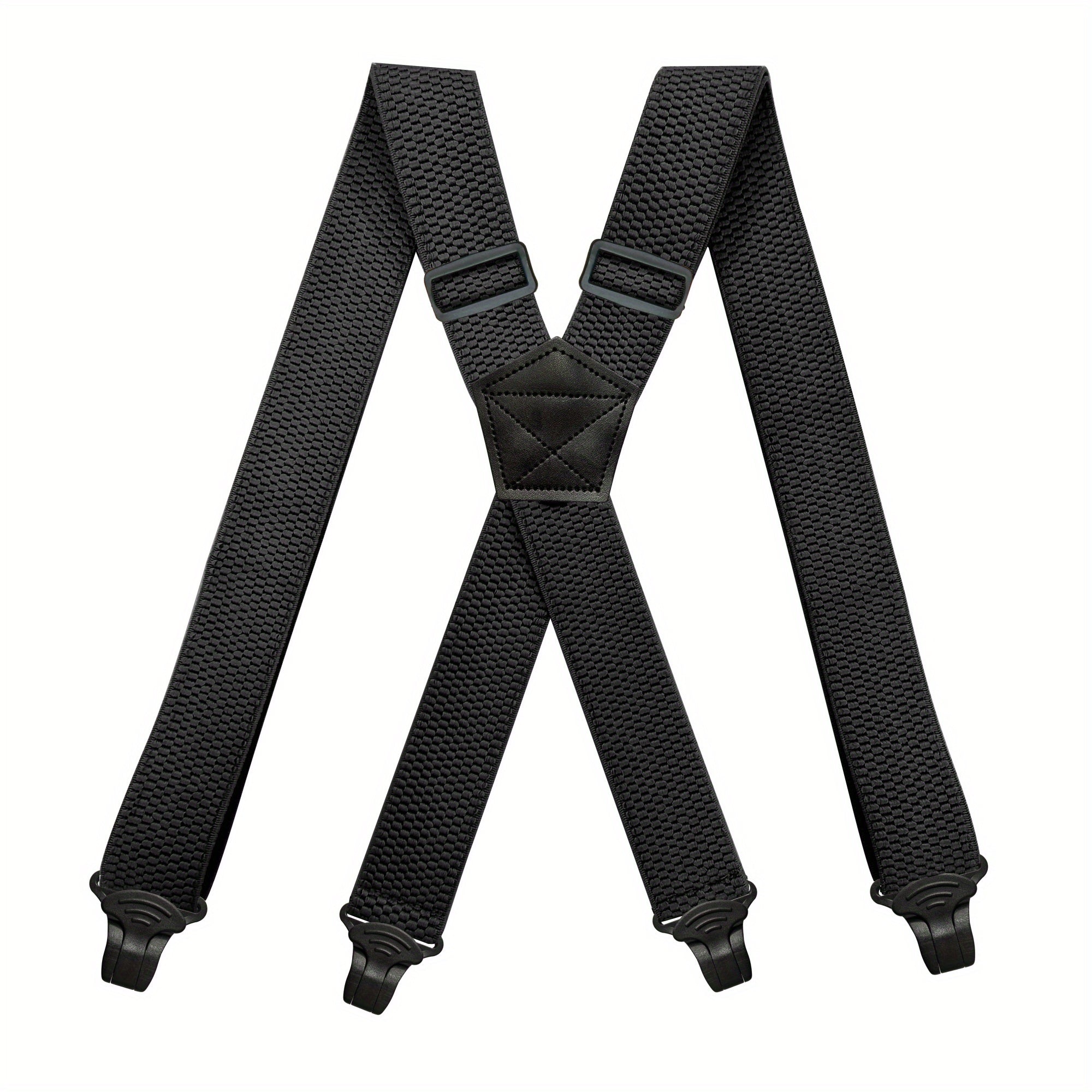 Big & Tall X-back Work Suspenders 4 Plastic Gripper Clips