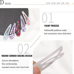 Colorful Metal Snap Hair Barrettes HairPin