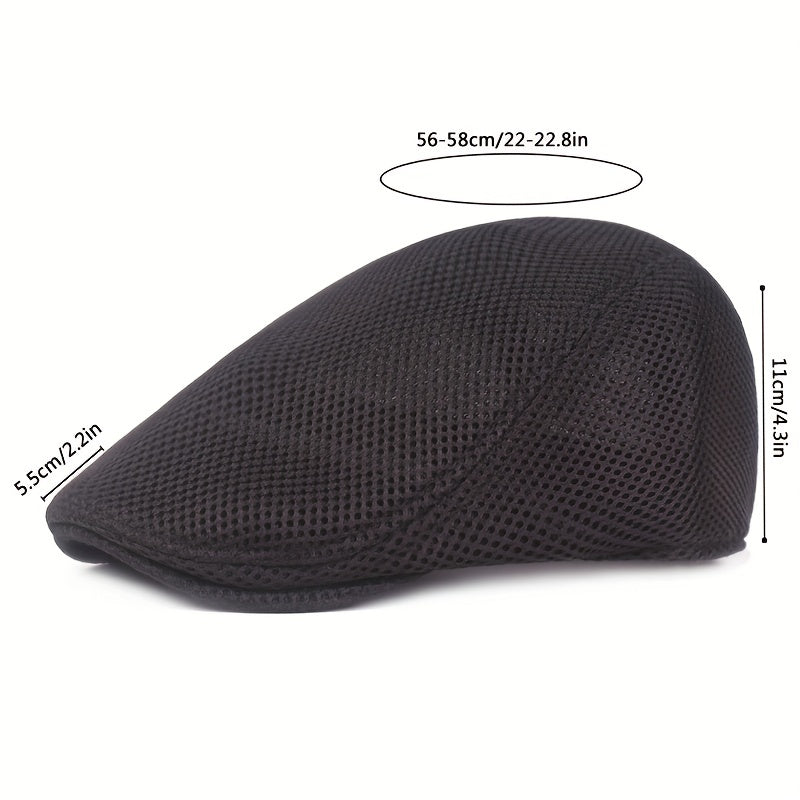 Men's Breathable Mesh Newsboy Cap for Driving