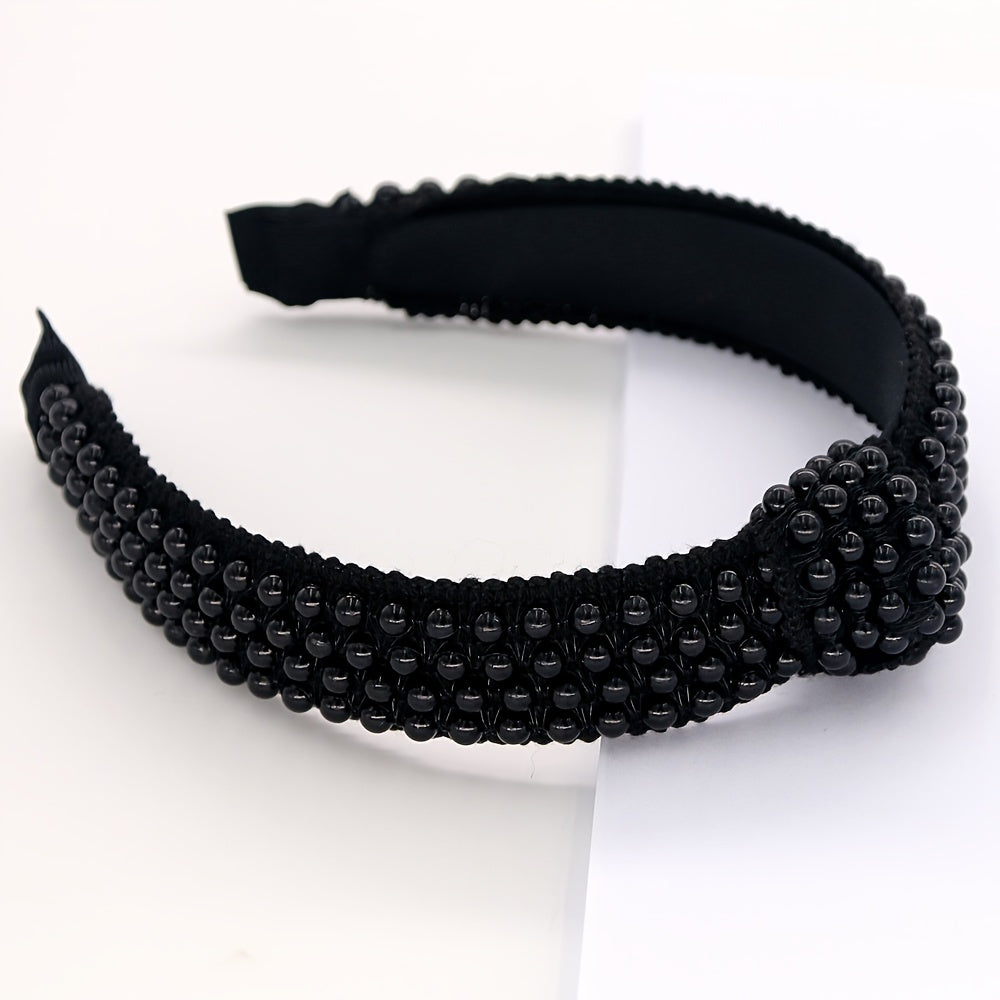 Pearl Headband for Girls - Wide Hair Hoop with Beads