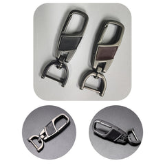 Leather Metal Keychain Alloy Key Chain DIY 360 Degrees for Car Motorcycle Home