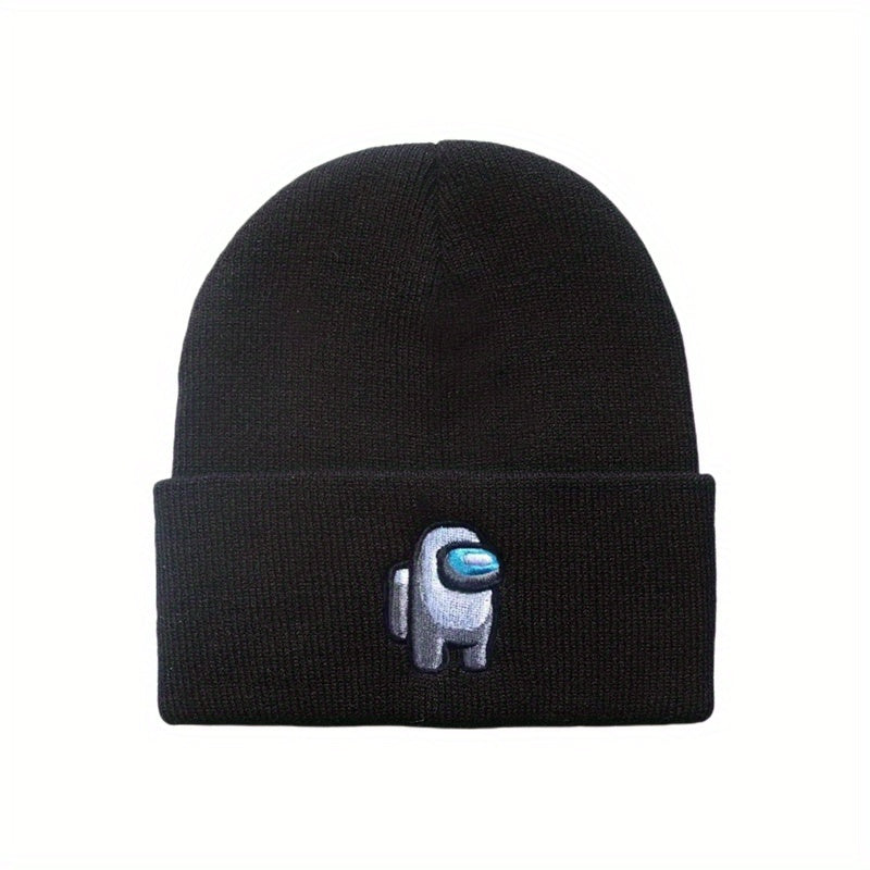 Space Werewolf Killing Embroidery Knitted Hat Autumn Winter Warm Wool Pullover