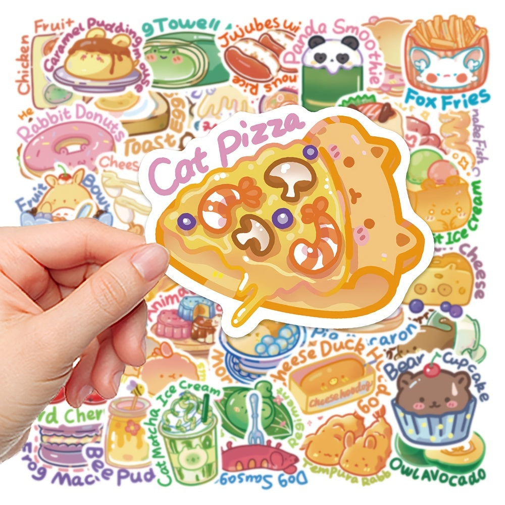 50Pcs Animal Food Series Waterproof Stickers for Laptop PC Mobile Smartp