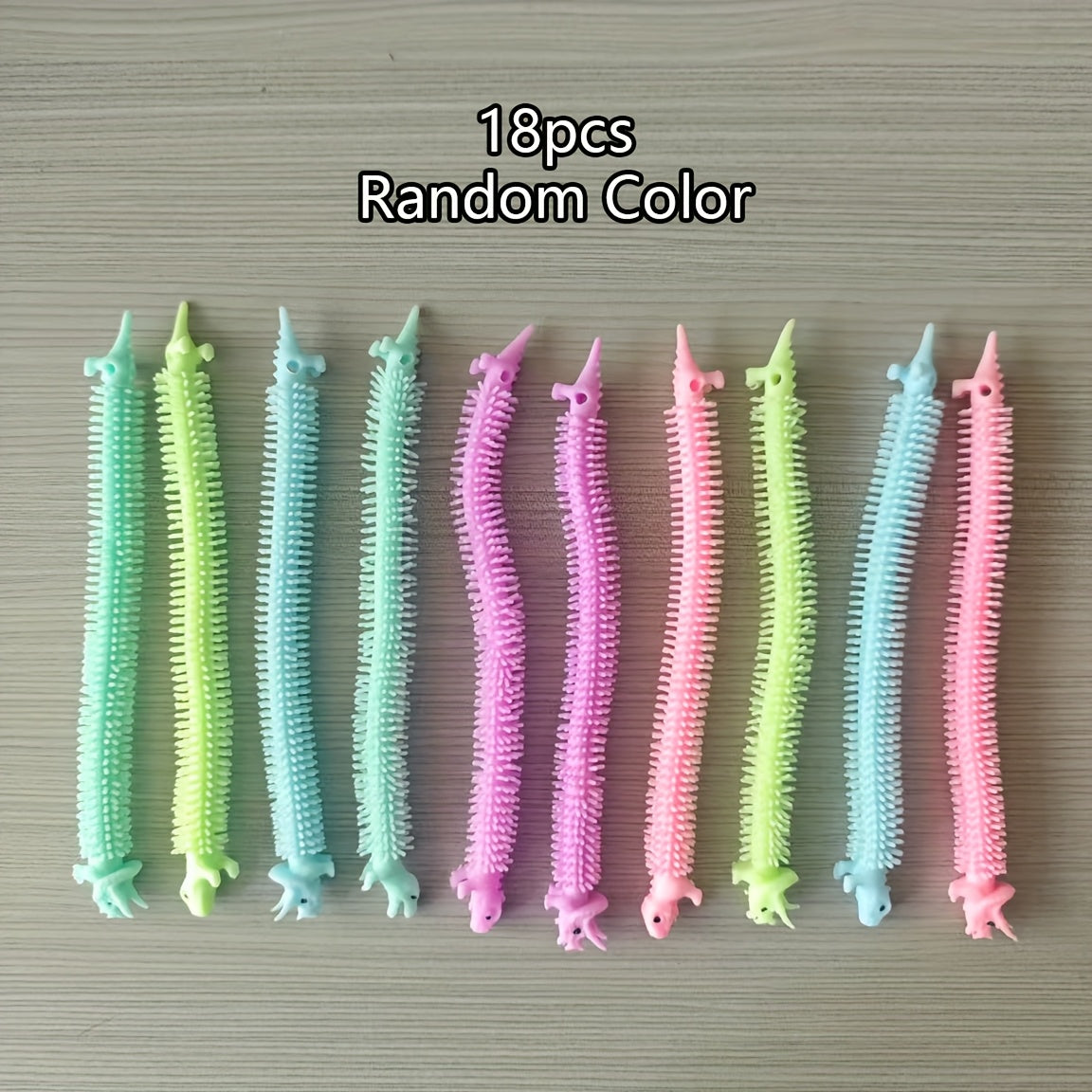 18pcs Vibrant Elastic Dinosaur Toys Colorful Stretchy Silicone Ropes