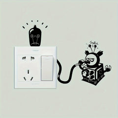 Charging Robot Switch Decorative Sticker for Home Decor