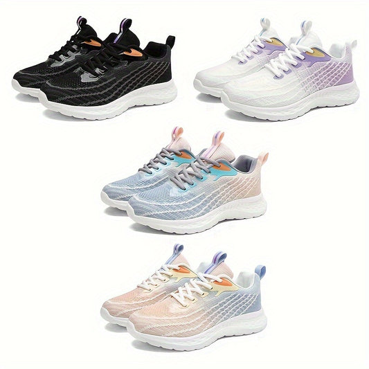 Women's Stylish Mesh Running Shoes Comfortable Lace Up Outdoor Sneakers