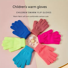 2 Pairs Kids Winter Warm Knitted Gloves - Boys/Girls