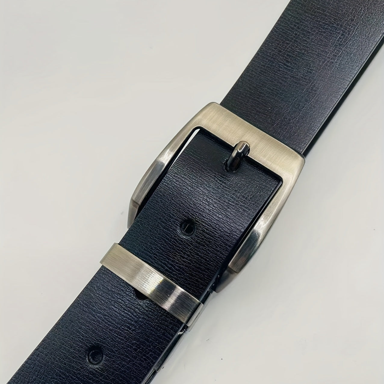 Double-sided Cowhide Leather Rotating Pin Buckle Business Belt