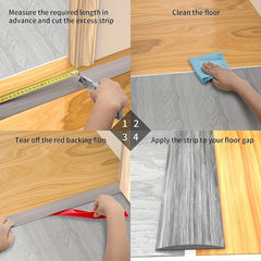 Floor Transition Strip Self-Adhesive 5.08cm Wide Vinyl Floor Divider Strip