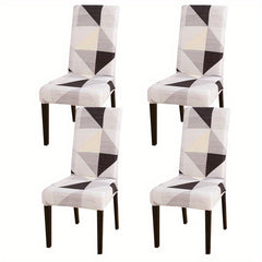 Geometric Printed Dining Chair Covers Stretch Fabric Home Decor