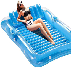 PVC Inflatable Floating Bed Swimming Pool Lounge Chair With Pillow