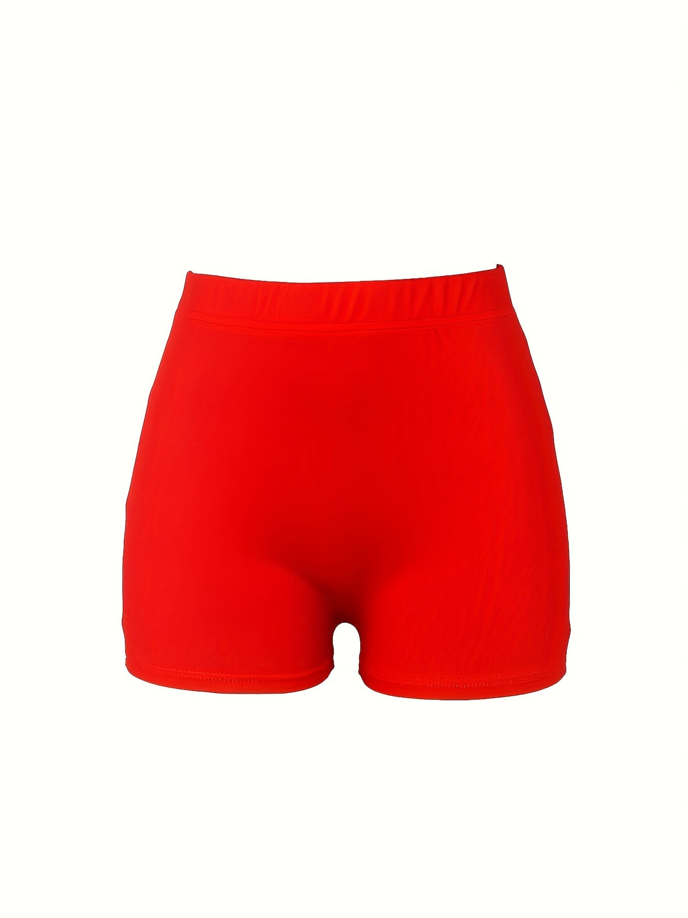 Plus Size Sexy Shorts Women's Plus Letter Print Elastic High Rise Shorts