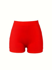 Plus Size Sexy Shorts Women's Plus Letter Print Elastic High Rise Shorts