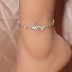 Rhinestone Butterfly Chain Anklet