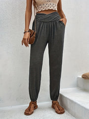 Women's Plus Tummy Control Jogger Trousers With Pockets