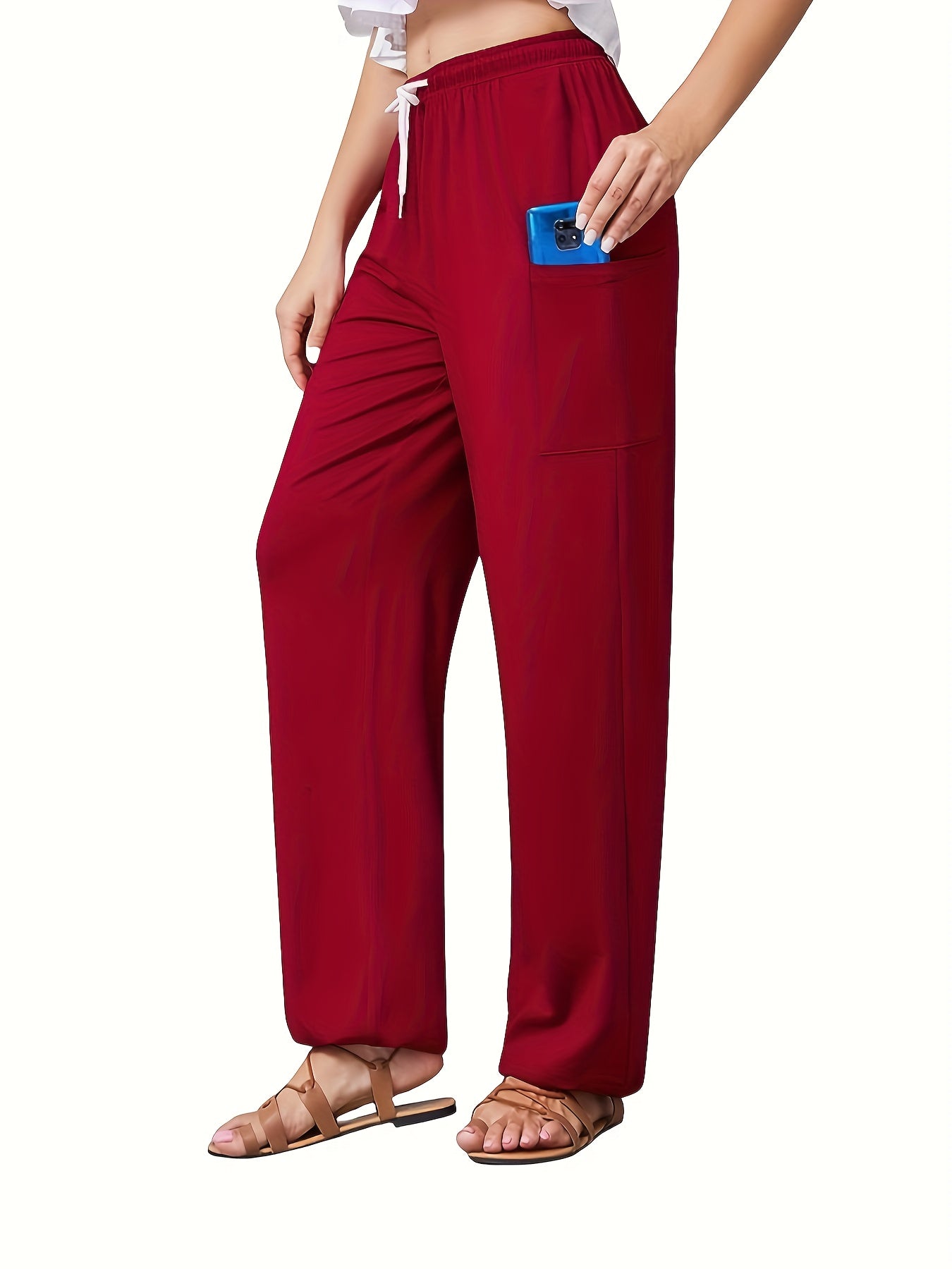  Solid High Rise Jogger Trousers