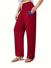  Solid High Rise Jogger Trousers