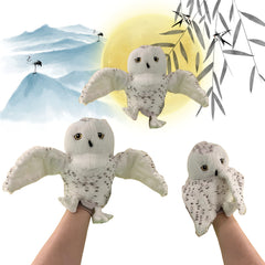 Snowy Owl Hand Puppets 7.87in for Family Role Playing