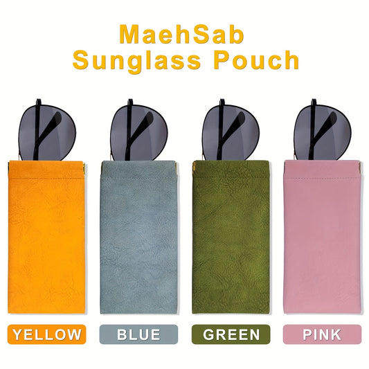 Soft Squeeze Eyeglasses Case PU Leather Glasses Pouch Travel Glasses Case