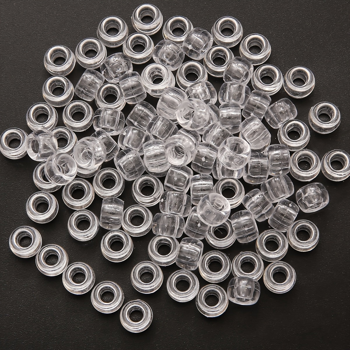 20pcs Clear Resin Hair Rings Metal Hair Clips for Braiding Dreadlock Rings