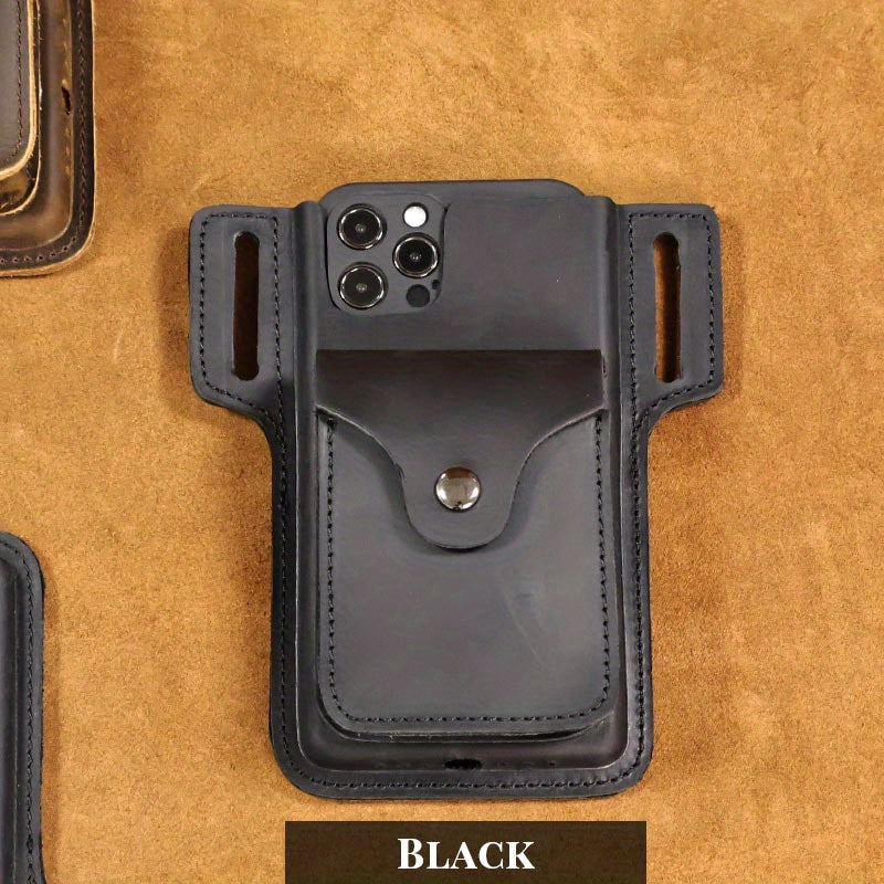 Men's Leather Belt Bag Dark Brown Vintage Retro Waist Bag