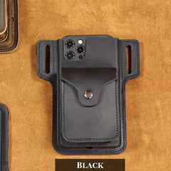 Men's Leather Belt Bag Dark Brown Vintage Retro Waist Bag