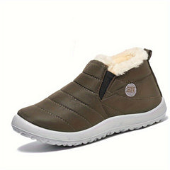 Women's Fleece Lining Snow Boots Waterproof Soft Sole Ankle Boots