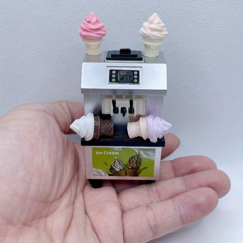 1:12 Mini Ice Cream Machine & Cones Set Dollhouse Decor Tea Shop Modeling