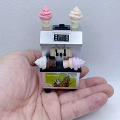 1:12 Mini Ice Cream Machine & Cones Set Dollhouse Decor Tea Shop Modeling